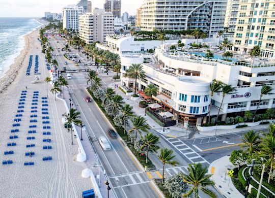 Aerial Exterior of Resort and Fort Lauderdale Beach Facing South