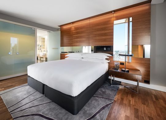 Large Bed in Suite with City View