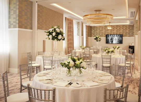 Meeting Room with round tables and chairs