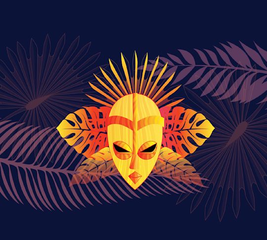 Graphic design of tribal mask