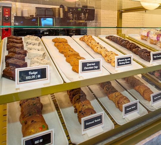 display case of baked goods
