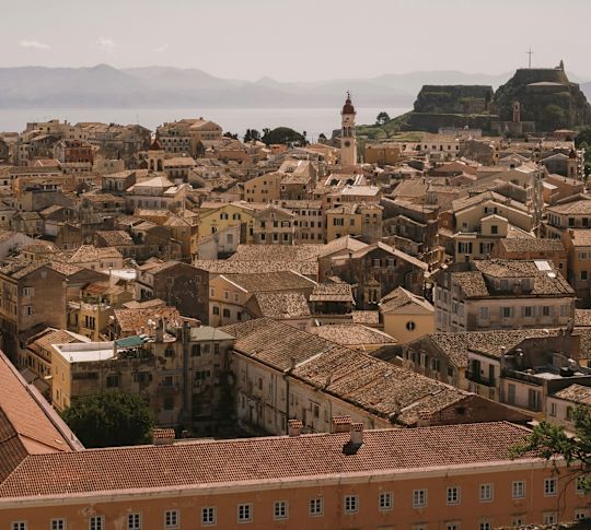 Aerial  view of the old town.