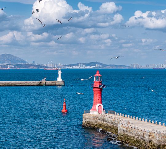 Dalian Liaoning China Lighthouse-geçiş