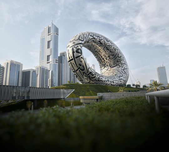 Exteriér Muzea budoucnosti v Dubaji