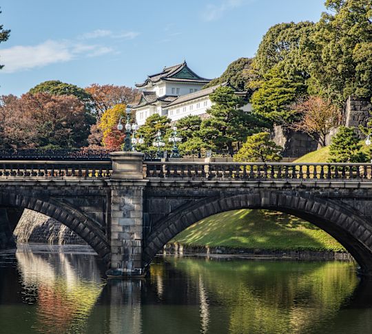 Bridge over a River with View of the Imperial Palace in Background
