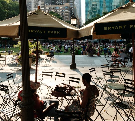 People Enjoying a Day at Bryant Park