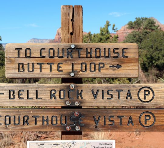 Sign for Courthouse Butte Trail