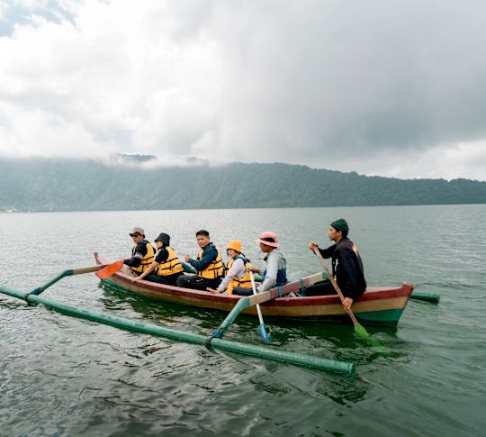 A group in a boat during one of the sensory odysseys
