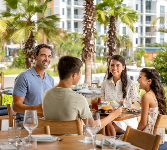 guests dining on the patio at Sophia's Trattoria