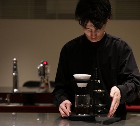 Man Brewing Coffee