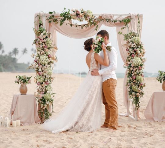Wedding couple on the beach