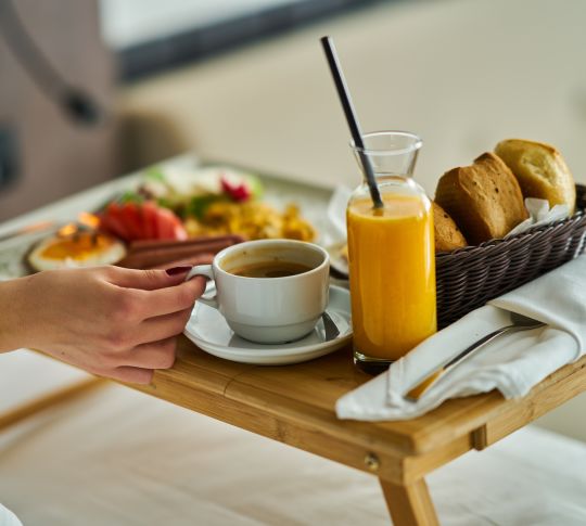 Stock image of breakfast on tray