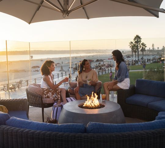 Women on Sundeck Couches