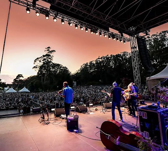 Band Playing in a Concert in the Evening