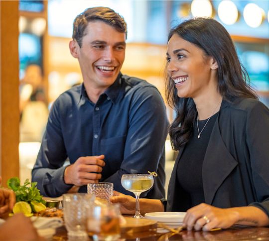 Couple Dining at Hudson and Nash Restaurant