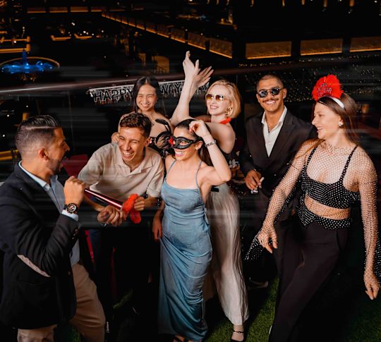 Claw BBQ people dressed formally celebrating