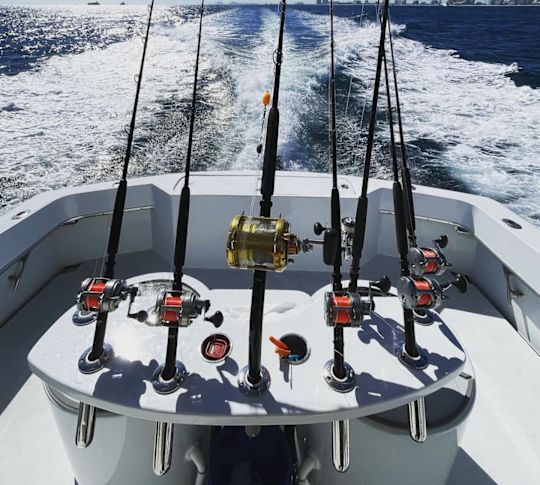 tekneden dökülen balıkçı kutupları