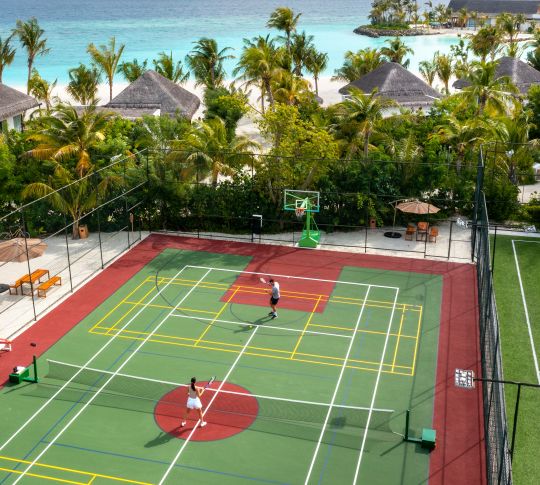 outdoor tennis and soccer courts