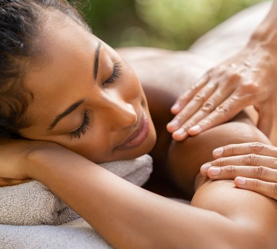 Closeup of woman having a massage