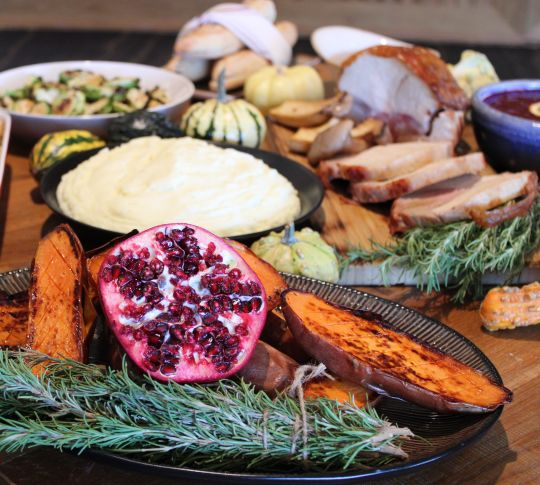 Thanksgiving food setup image