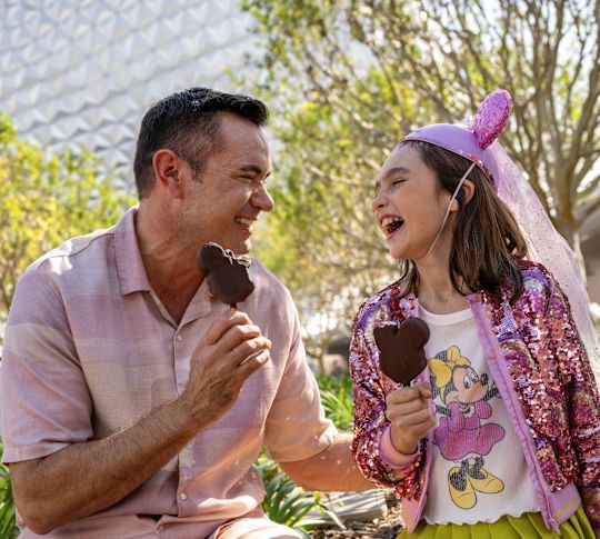 Daughter and Father with Ice Cream at Epcot