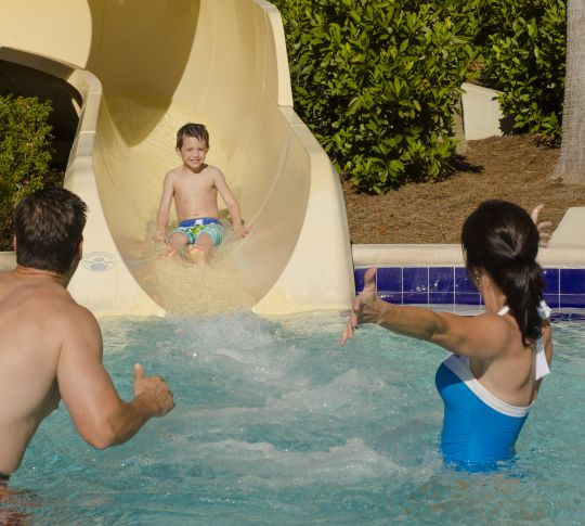 Family by Waterslide