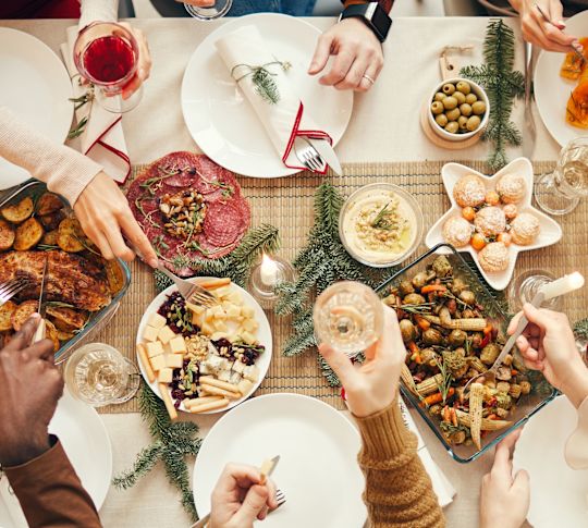 People Enjoying a Christmas Day Brunch