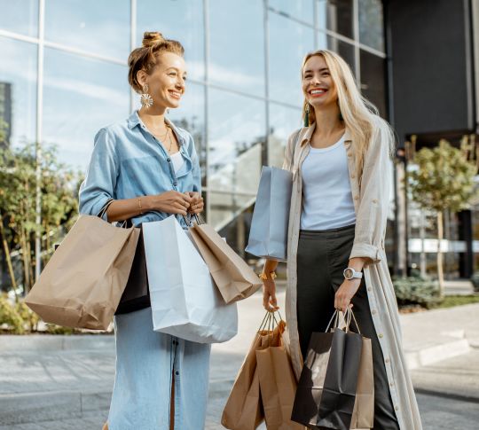 Two friends shopping
