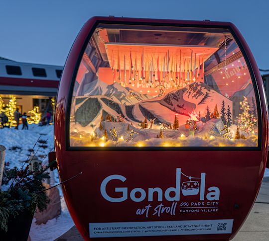 People Ready to Get in a Gondola  on a Snowy Day