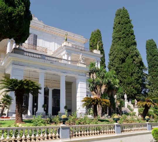The dynamic home at the Achilleion Gardens.