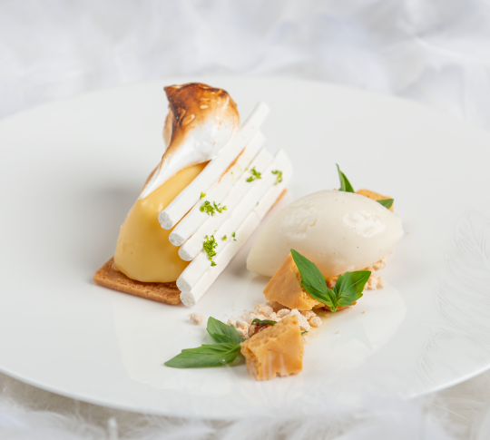 a Plate of Food at the The Pem Restaurant