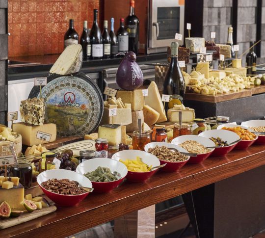Selection of cheese at Basilico restaurant