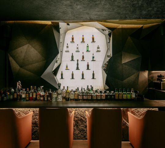 Bottles of spirits on the House Bar