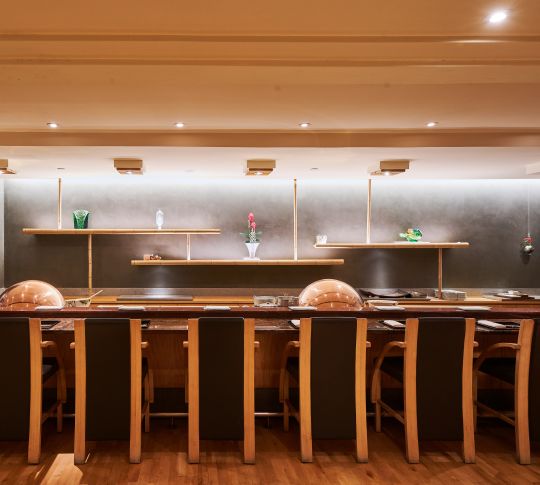 Cooking stations in Tenshin restaurant