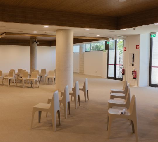 meeting room with rows of chairs