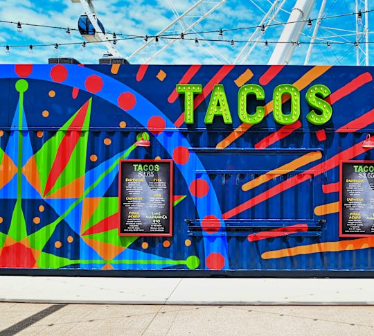 Bright colored building