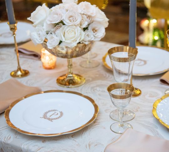 a Table Set for Dining on a Special Event