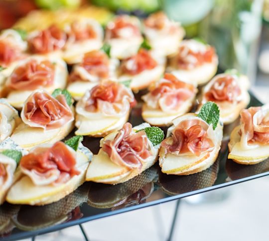 Canapes on a Tray Available at a Banquet