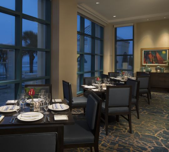 Restaurant Dining Area with Tables and Chairs