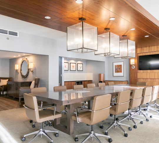 Meeting table with chairs