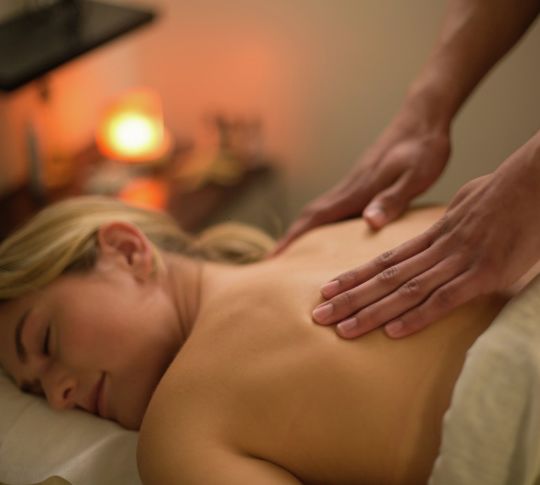 Woman getting a massage.