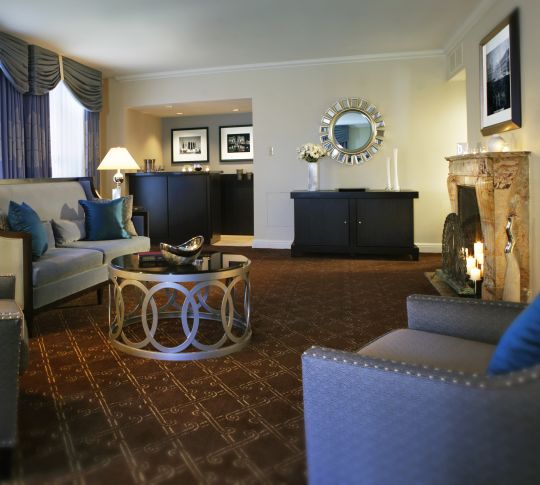 Suite Living Area with Fireplace