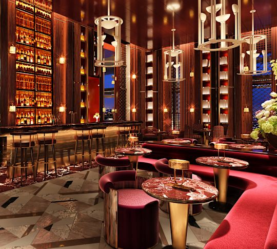 Esstisch und Barbereich im Restaurant "Lalezar Meyhanesi"