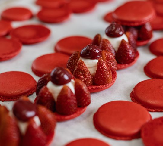 Snacks, with strawberries and cream