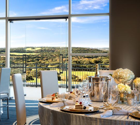 San Jose Meeting Room with view of the Hill Country