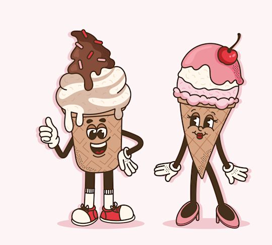 cartoon ice cream cones