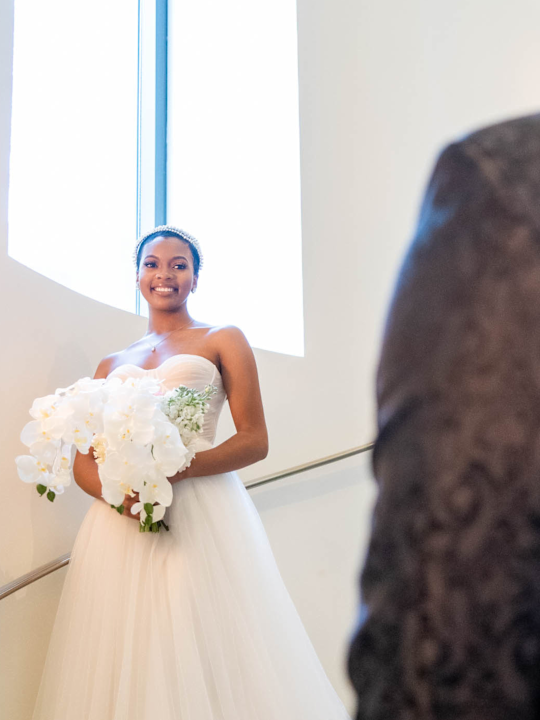 bride on stairs