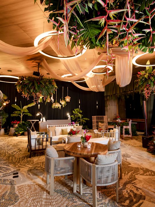 Ballroom Decorated with Flowers for an Event