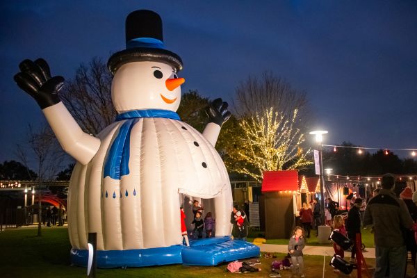 Large inflatable snowman