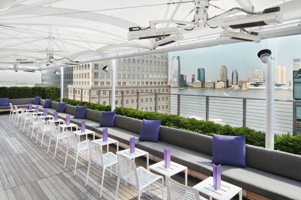Rooftop Bar with Hudson River View